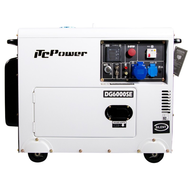 Generator Diesel Monofazat ITC Power DG6000SE 5.3 kW Insonorizat — Alternator 100% Cupru, AVR
