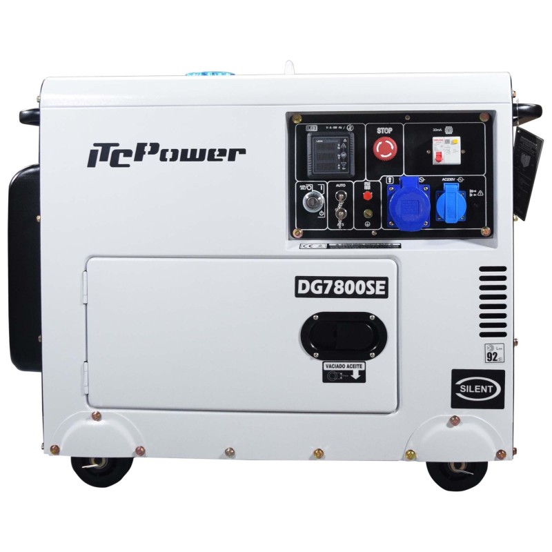 Generator Diesel Monofazat ITC Power DG7800SE 6.3 kW — Baterie 36Ah Inclusa, AVR