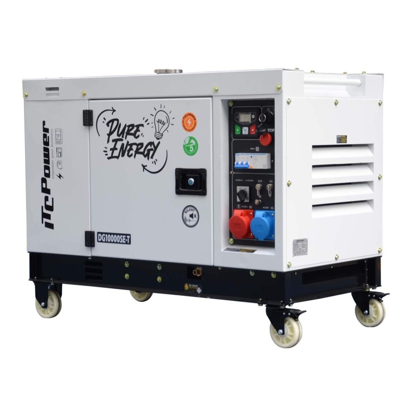 Generator Diesel Trifazat ITC Power DG10000SE-T 10.6 kVA Full Power — Baterie Litiu, AVR