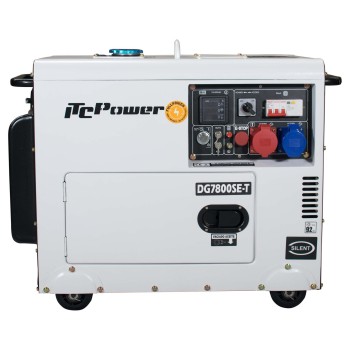 Generator Diesel Trifazat ITC Power DG7800SE-T 7.9 kVA Full Power — Baterie 36Ah Inclusa, AVR