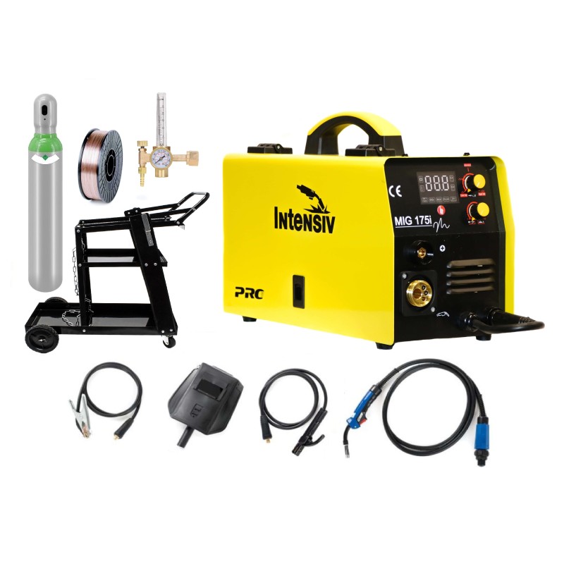 Pachet complet sudura MIG/MAG: MIG 175i Intensiv, 230 V, 160 A, Butelie corgon 8l (plina),rola otel 5kg-0.8mm
