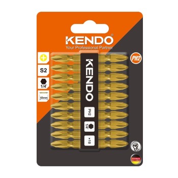 Set 10 biti de surubelnita cu cap dublu PH2 * 65mm