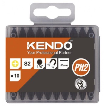 Set 10 biti de surubelnita cu finisaj negru, PH2x65mm