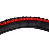 Anvelopa bicicleta 26x1.95", ETRTO 52-559, model CROSS COUNTRY, negru/rosu, profil All-terrain