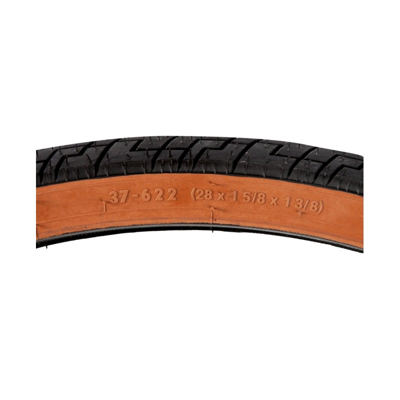 Anvelopa bicicleta 28x1-5/8x1-3/8", ETRTO 37-622, model FIZER, negru/maro, profil Street