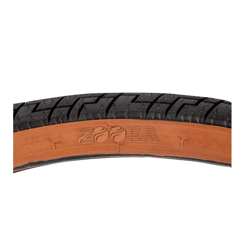 Anvelopa bicicleta 28x1-5/8x1-3/8", ETRTO 37-622, model FIZER, negru/maro, profil Street