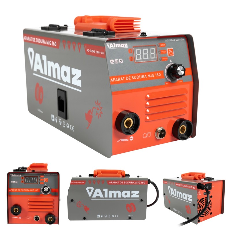 Aparat sudura Almaz, MMA+FCAW(doar sudura sarma flux), intensitate maxima 160A, afisaj digital