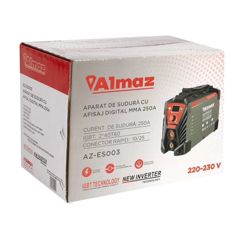 Aparat sudura Almaz, MMA, intensitate maxima 250A, afisaj digital, energy-saver