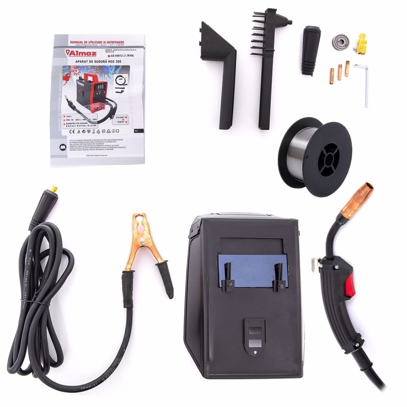 Aparat sudura Almaz, MMA+MIG+MAG+LiftTIG+FCAW, intensitate maxima 200A, afisaj digital