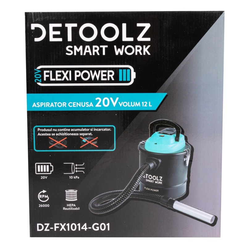 Aspirator cenusa 20V, volum 12L