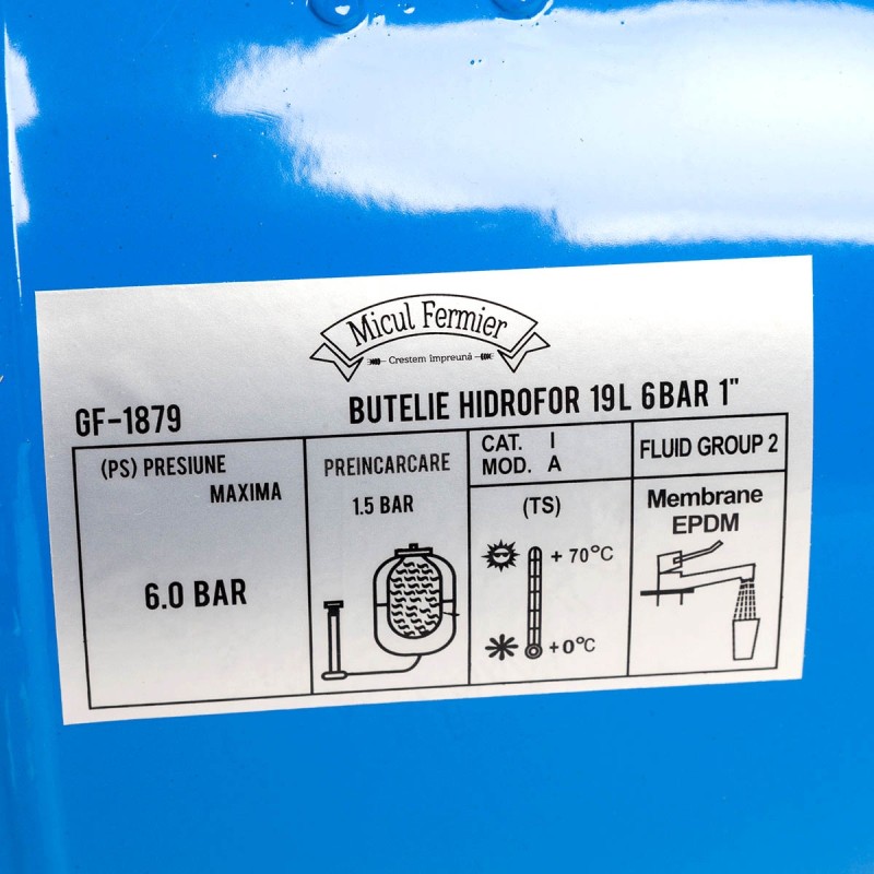 Butelie HIDROFOR 19L, 6 bar, 1"