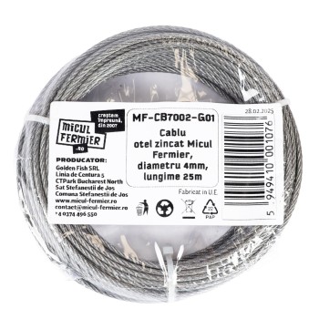 Cablu otel zincat Micul Fermier, diametru 4mm, lungime 25m