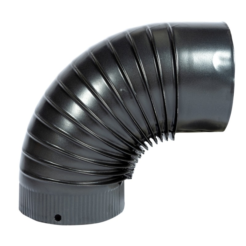 Cot pentru soba pe lemne, 90?, 120mm, Gri mat