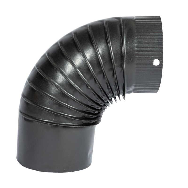 Cot pentru soba pe lemne, 90?, 130mm, Gri mat