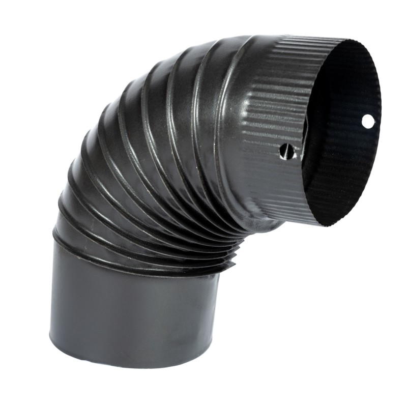 Cot pentru soba pe lemne, 90?, 130mm, Gri mat