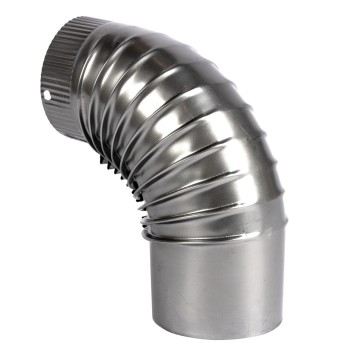 Cot pentru soba pe lemne 90? ø120mm 0.4mm, Zincat