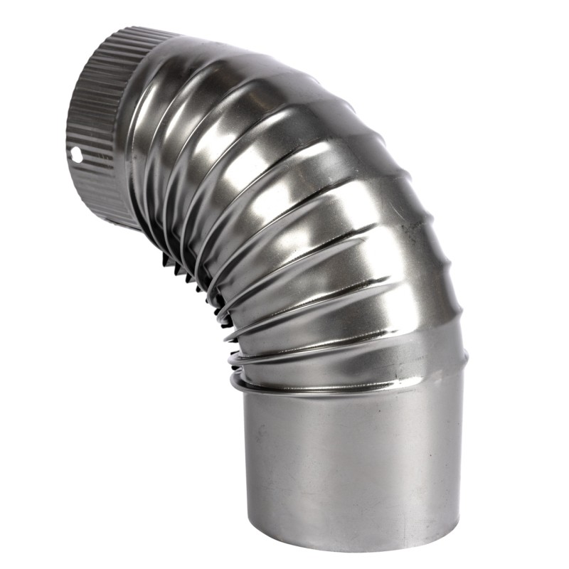 Cot pentru soba pe lemne 90? ø120mm 0.4mm, Zincat