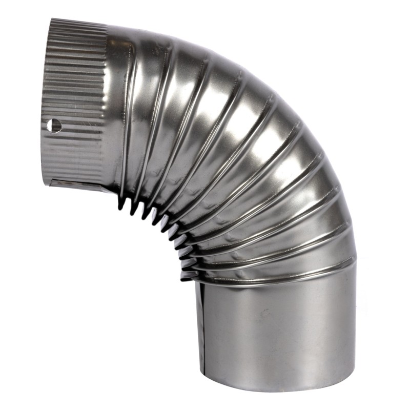 Cot pentru soba pe lemne 90? ø120mm 0.4mm, Zincat