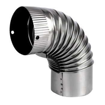 Cot pentru soba pe lemne 90? ø120mm 0.4mm, Zincat