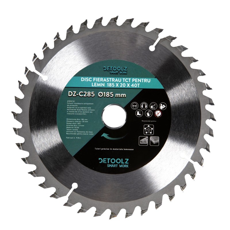 Disc fierastrau TCT pentru lemn 185x20x40T