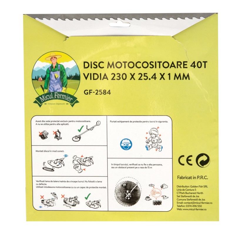 Disc motocositoare 40T Vidia 230 x 25.4 x 1mm