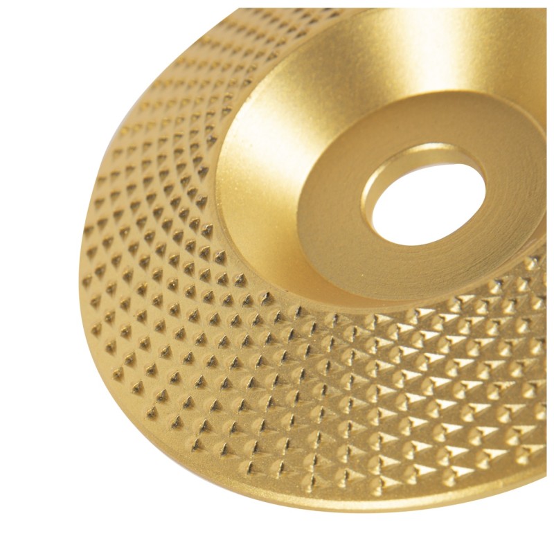 Disc plat, auriu, de rindeluit lemn, 98mm