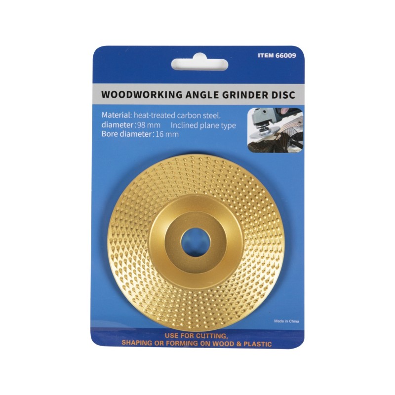 Disc plat, auriu, de rindeluit lemn, 98mm