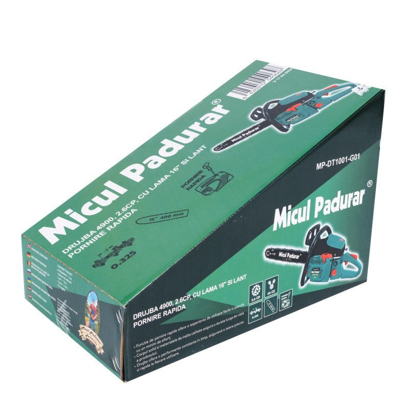 Drujba Micul Padurar 4900, 2.6CP, o lama 16'', un lant, pornire rapida