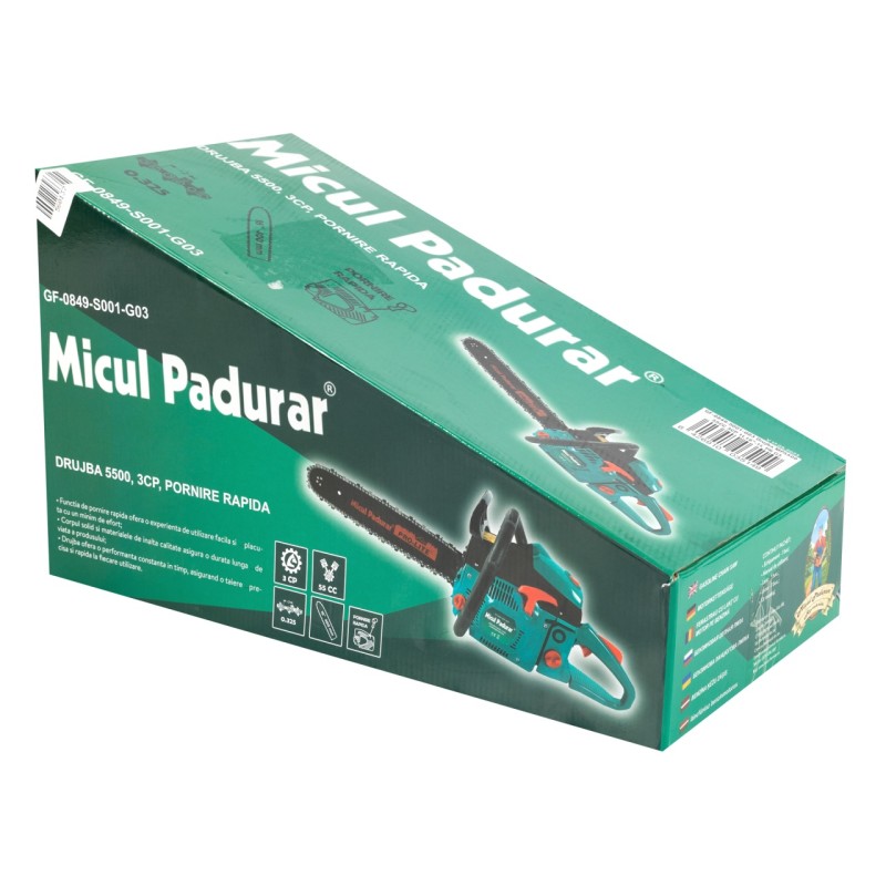 Drujba Micul Padurar 5500 55CC 3CP 1 lama16" si 1 lant, pornire rapida