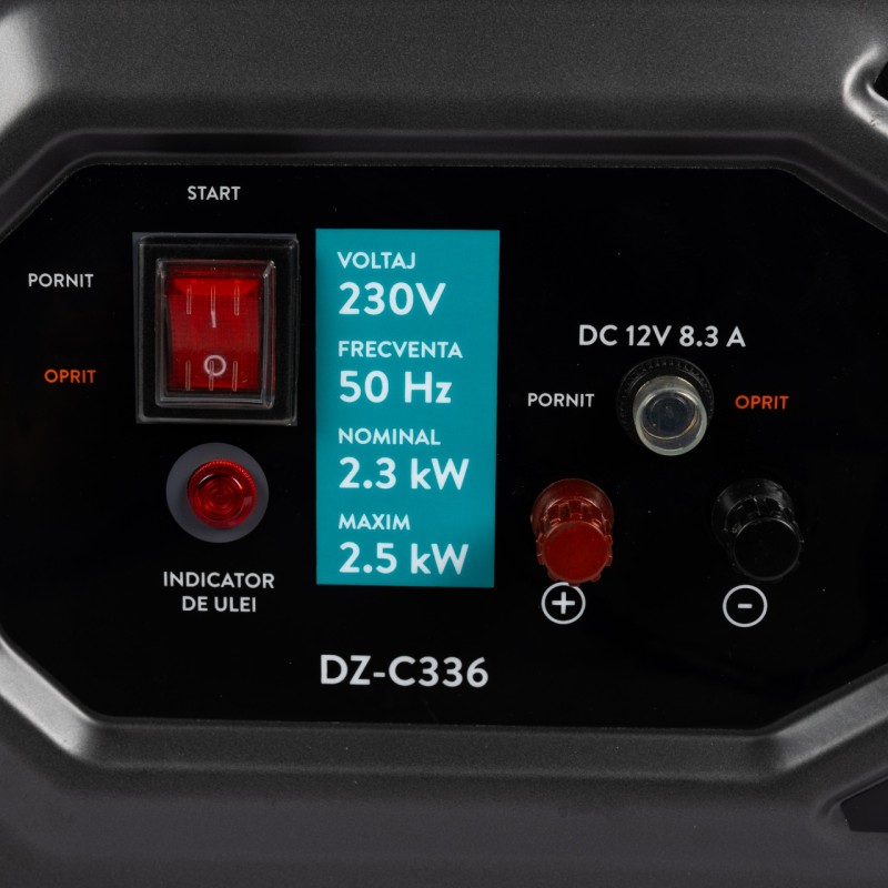 Generator Detoolz 2.5kW 2 prize 230V benzina, 4T, pornire manuala 15L fara roti G01