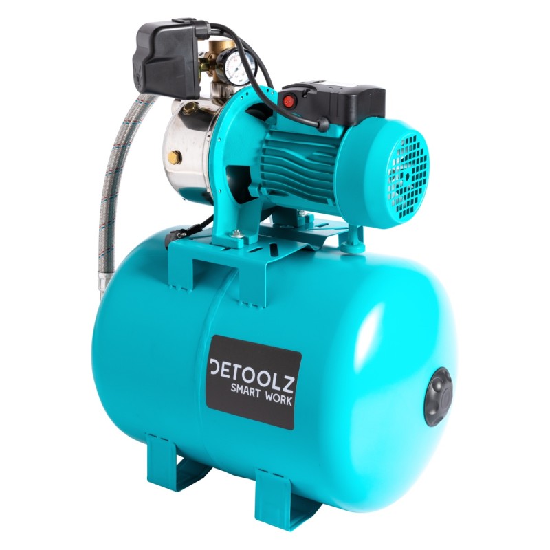 Hidrofor Detoolz 0.75 kW, debit 3300l/h, inaltime de pompare 45m, carcasa pompa inox, volum butelie 50 litri