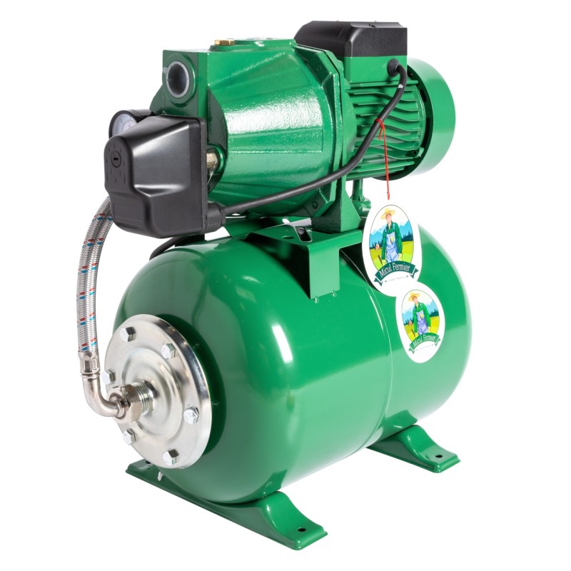 Hidrofor Micul Fermier 1.5 kW, debit maxim 3000l/h, inaltime maxima de pompare 53m, corp pompa fonta, capacitate vas expansiune 24 litri