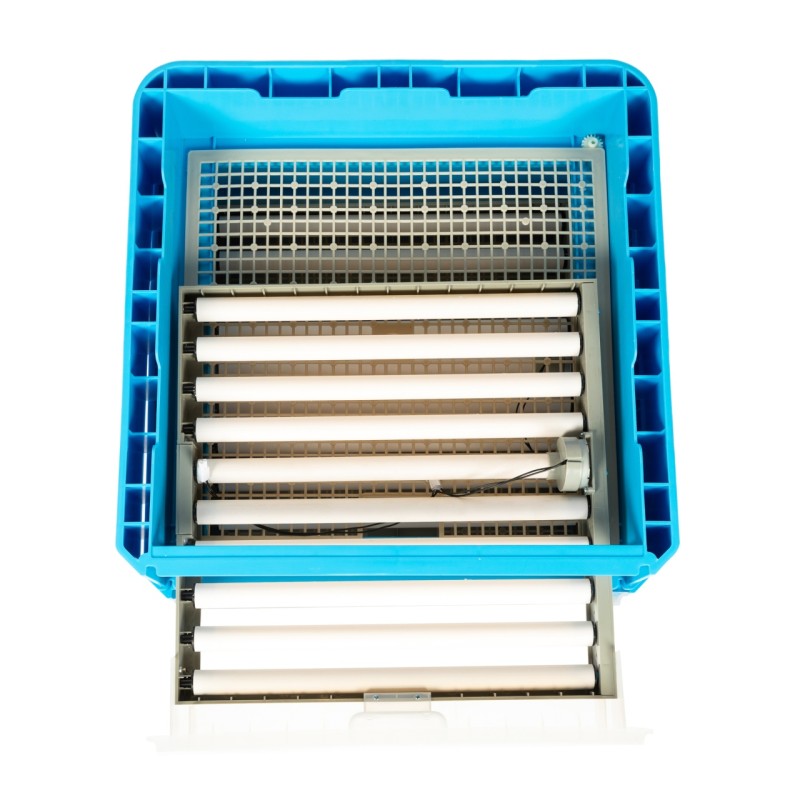 Incubator electric Micul Fermier capacitate 128 oua, 2 etaje, alimentare 220V/12V