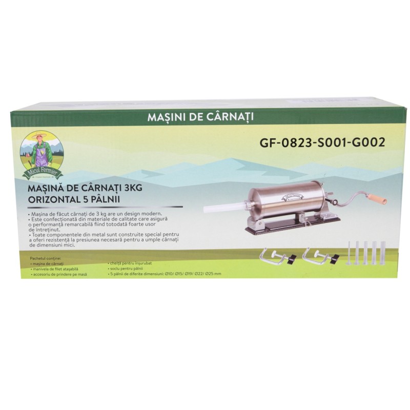 Masina de carnati 3kg ORIZONTAL 5 palnii