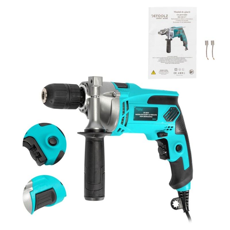 Masina de gaurit cu percutie 910W (bormasina)