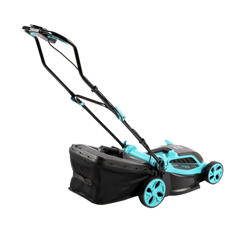 Masina de tuns gazon Detoolz, doua porturi 18V, latime de taiere 38cm, colector 36L