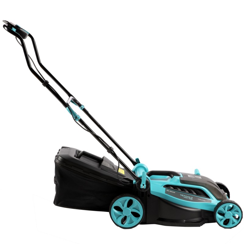 Masina de tuns gazon Detoolz, doua porturi 18V, latime de taiere 38cm, colector 36L