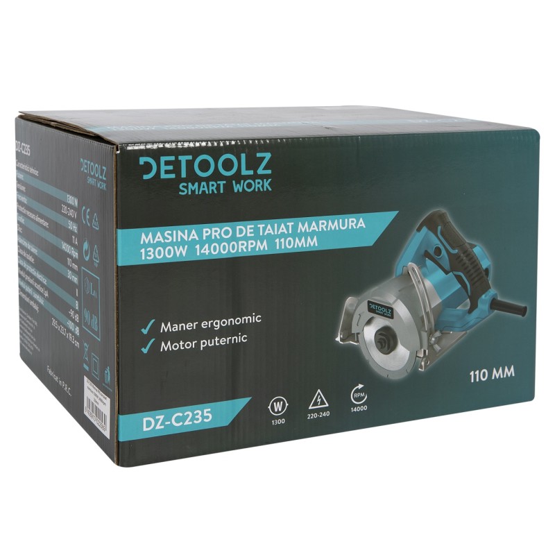 Masina pentru debitat placi ceramice Detoolz, putere 1300W, diametru disc 110mm