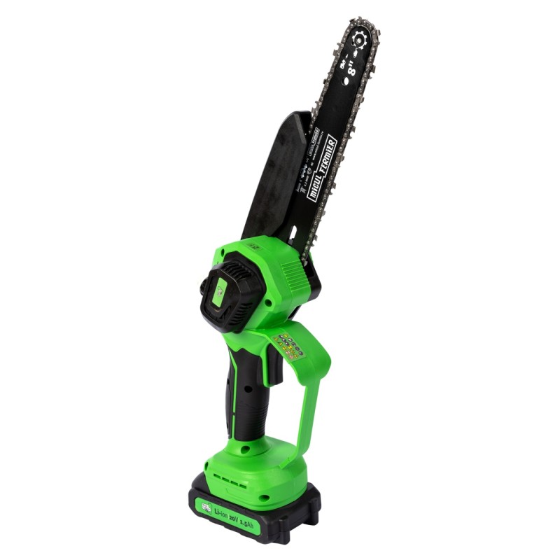 Mini drujba Micul Fermier, 20V, cu doua lame 6'' si 8'', doua lanturi