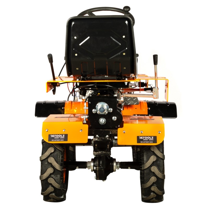 Mini tractor Detoolz, 17cp, 530cc, motor pe motorina 4T, 4X4, 4 viteze, pornire electrica, 2 cutii de viteze