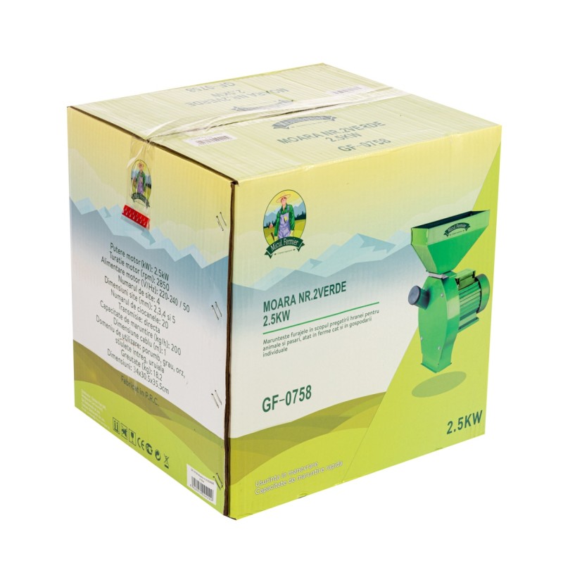 Moara de cereale Micul Fermier, 2.5KW, capacitate de productie 200Kg/h