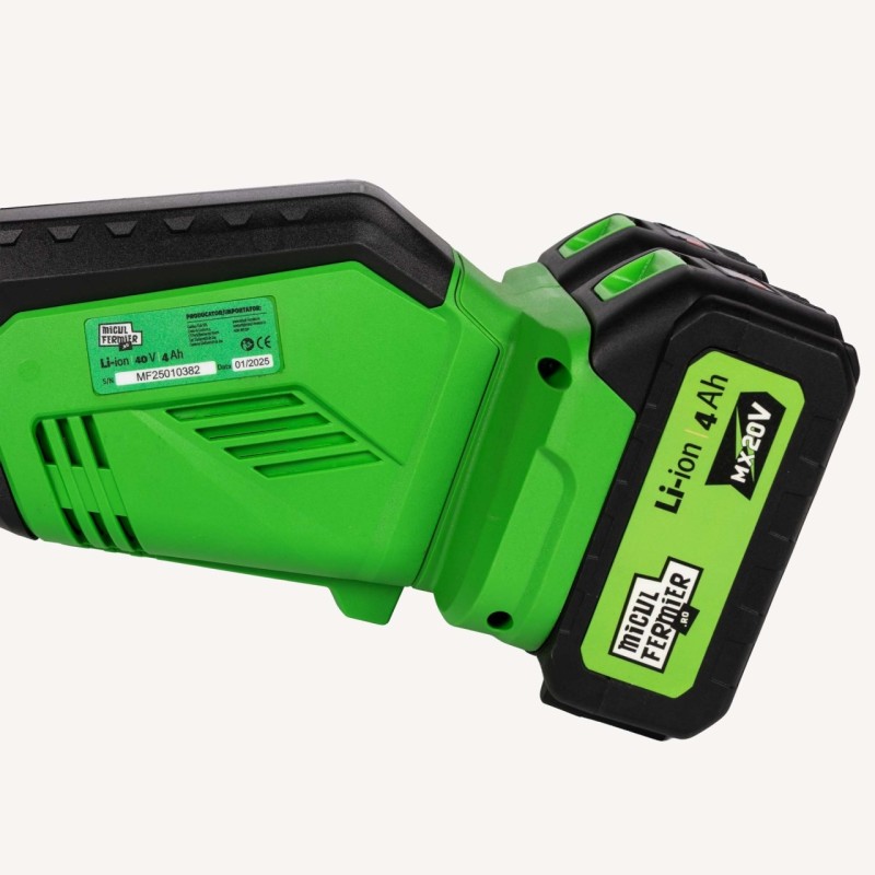 Motocoasa (Trimmer) electrica Micul Fermier 2x20V, 2 acumulatori 4Ah, maner simplu, motor fara perii