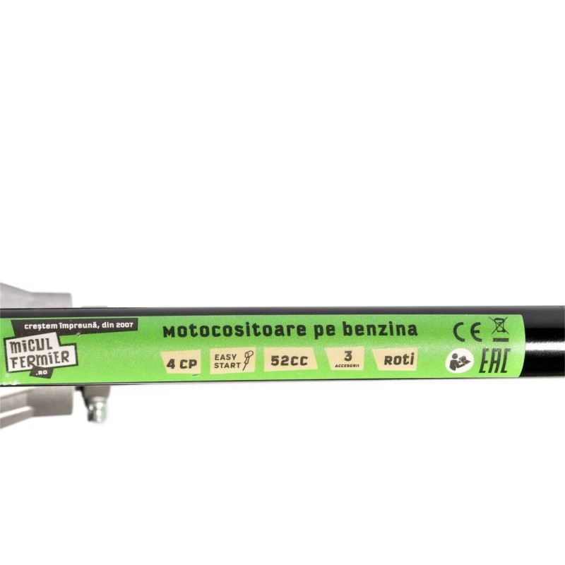Motocositoare pe benzina cu roti Micul Fermier, 2T, pornire rapida, 3 accesorii
