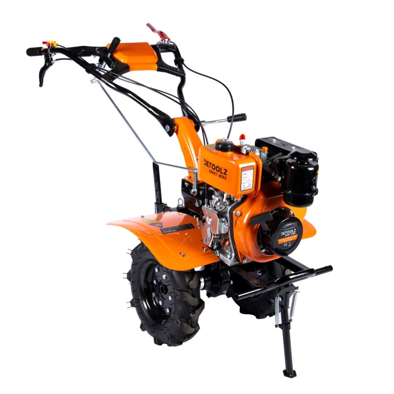 Motocultor DETOOLZ 7CP 280CC, motorina, 4T, 3 viteze, pornire manuala, cu roti