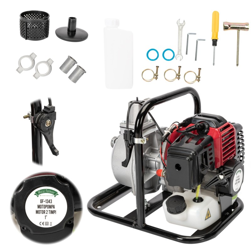 Motopompa Micul Fermier 2cp 42.7cc, benzina 2t, racord 1", debit 8000l/h