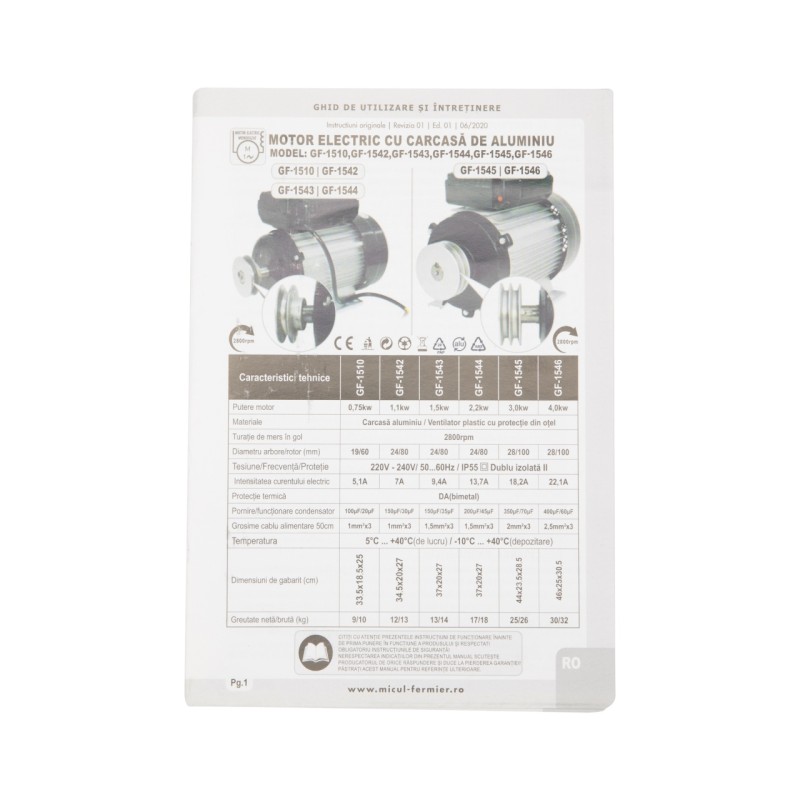 Motor electric Micul Fermier 2.2KW, 2800 rpm, carcasa aluminiu