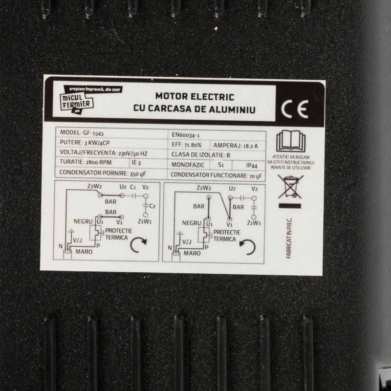 Motor electric Micul Fermier 3KW, 2800 rpm, carcasa aluminiu