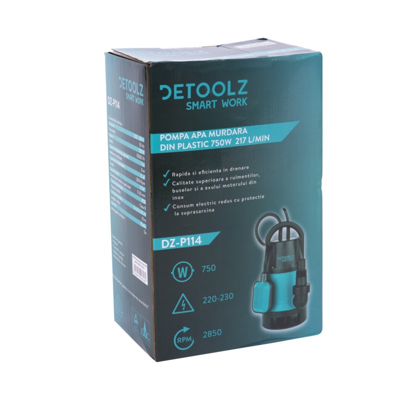 Pompa apa murdara din plastic 750W 217l/min