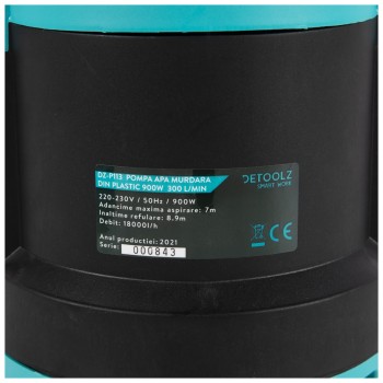 Pompa apa murdara din plastic 900W 300l/min