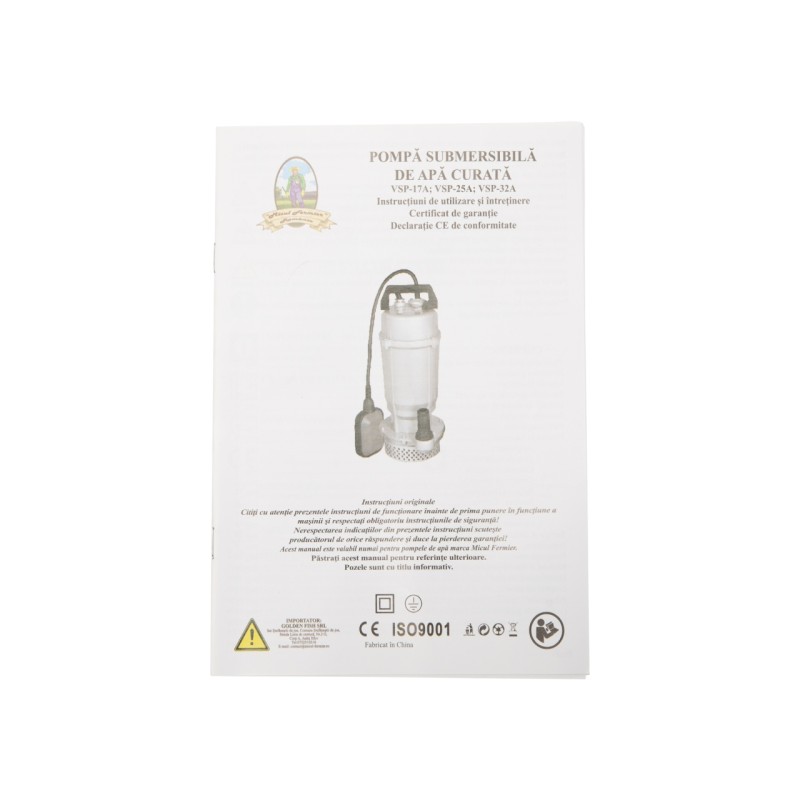 Pompa apa submersibila 32m 0,75kW Micul Fermier